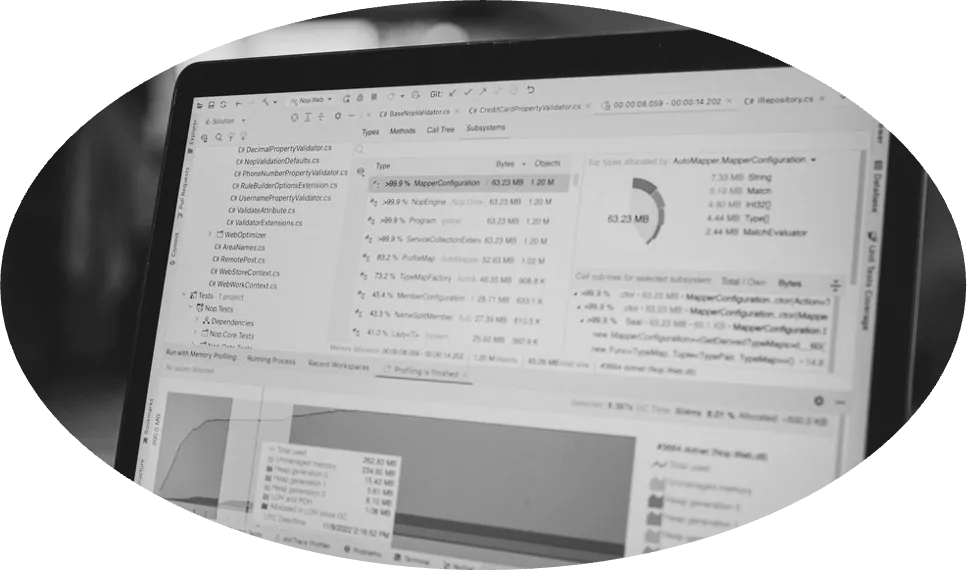 Pantalla con planilla de datos